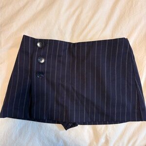 Free People Navy Pinstripe Mini Skirt
